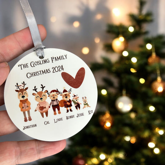 Christmas 2024 Reindeer Family hanging tree decoration.