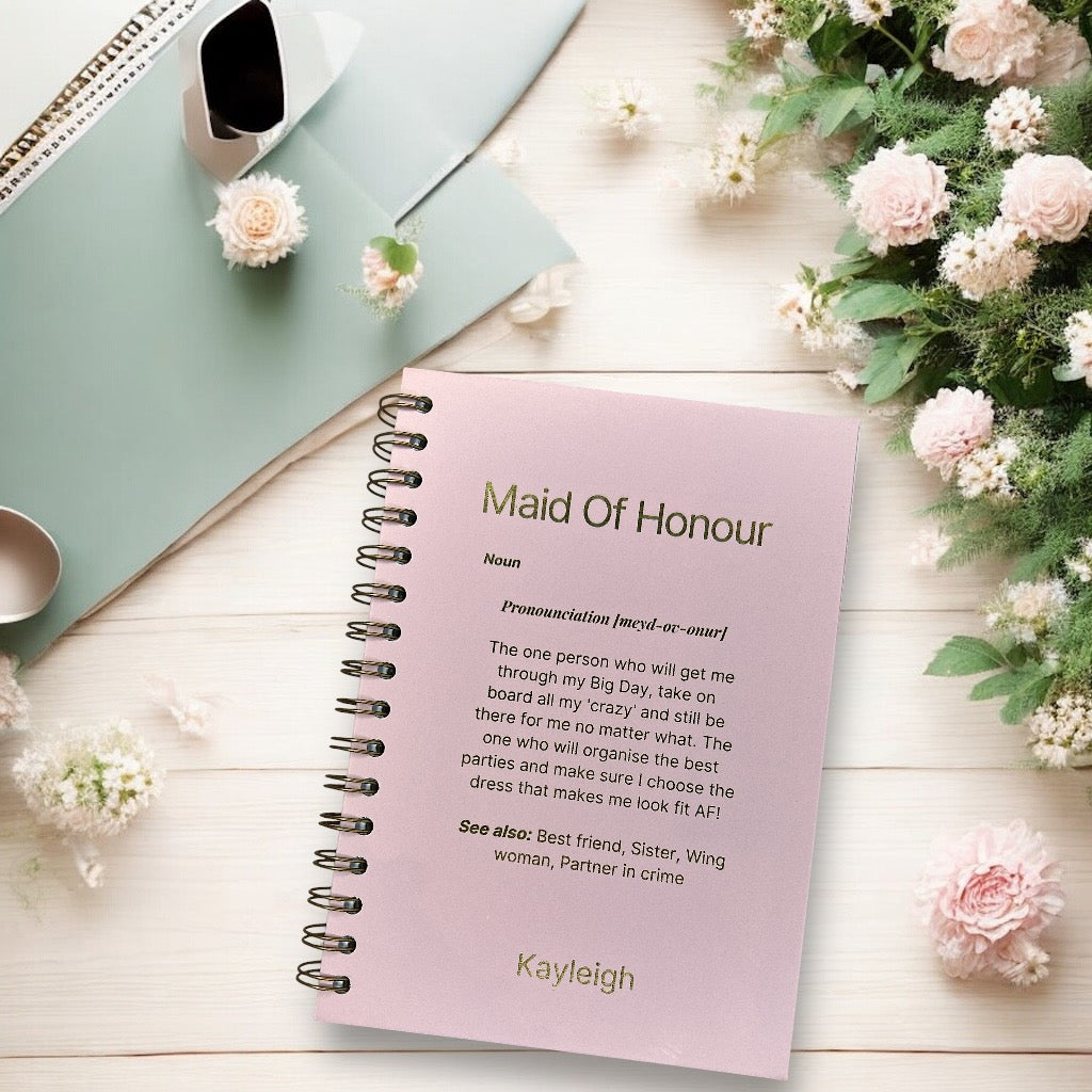 Maid of Honour Definition Notebook